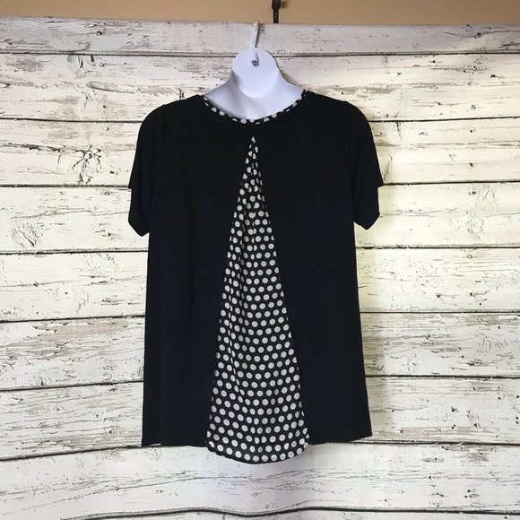 Rose & Olive Tops - A1 Rose & Olive Top Black w/ White Polkadots 1X